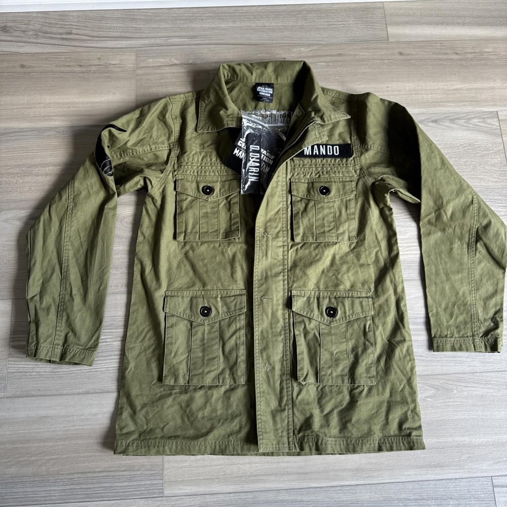 Star Wars‎ Celebration The Mandalorian Din Djarin Green Military Jacket Sz Small